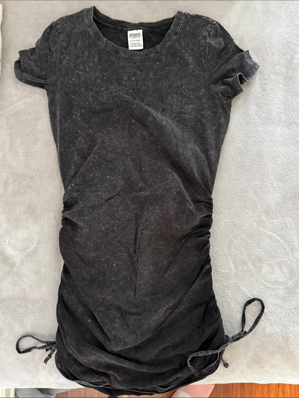VS Pink Ruched Short Sleeve Dress